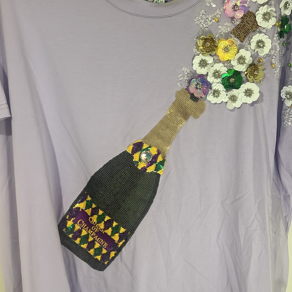 Queen of Sparkles Lavender Champagne Tee